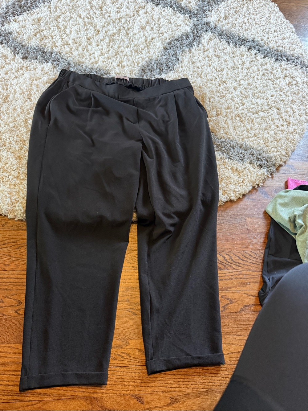 Philosophy Black Cropped Relaxed Dress Pants